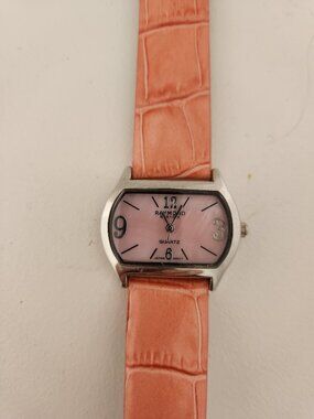 Vintage RAYMOND Pink Watch with Alligator Band Women's